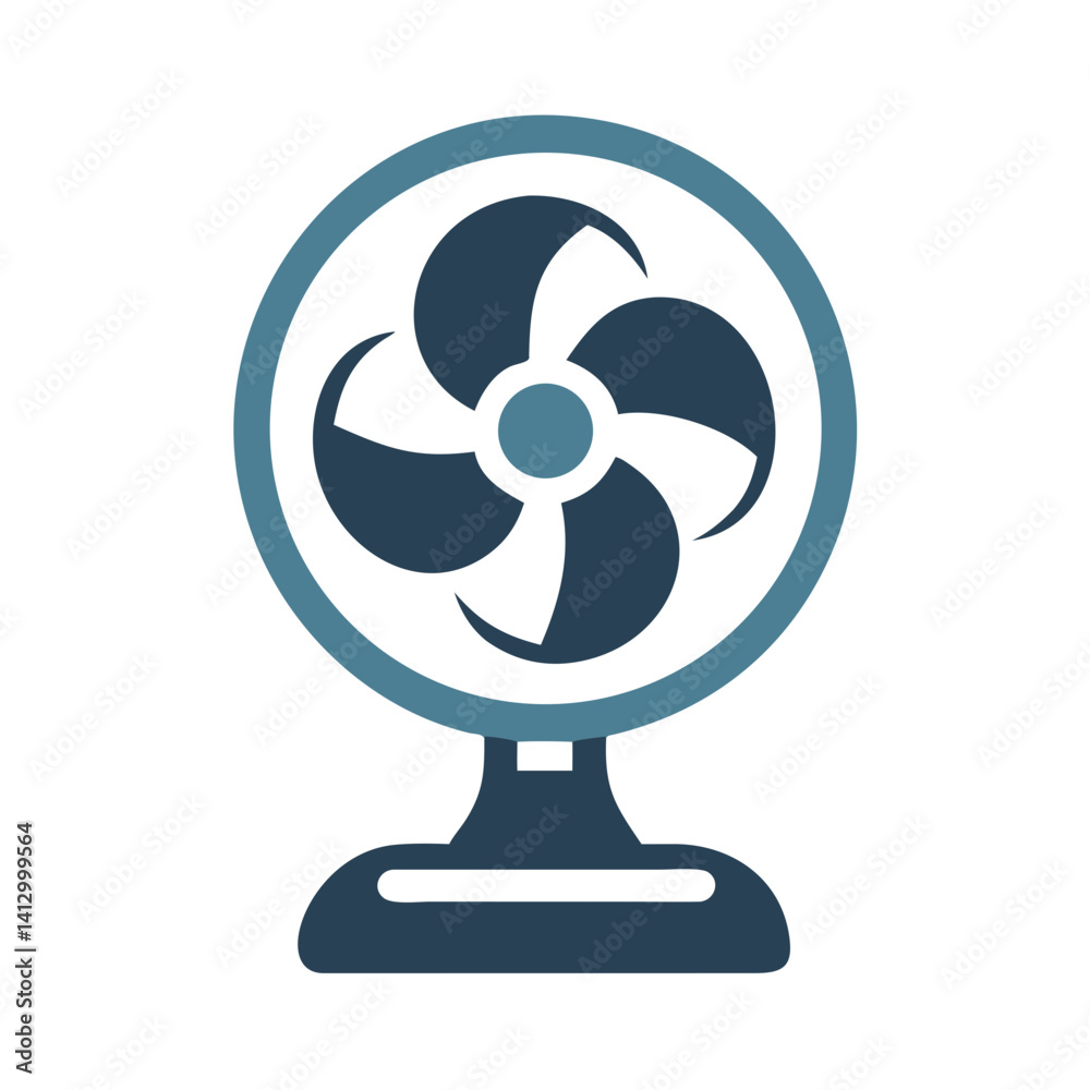 Desk Fan Icon Representing a Cooling Device for Summer Desk Fan Icon Representing a Cooling Device for Summer