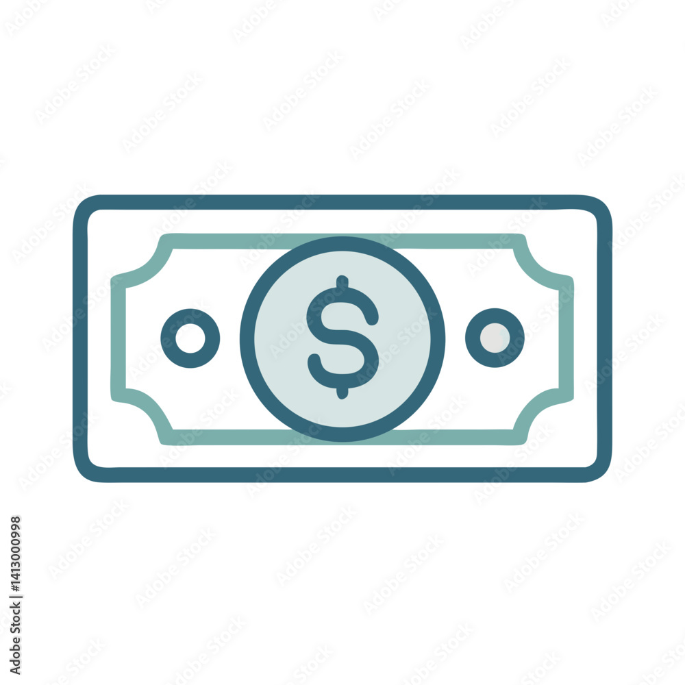 Dollar Bill Icon Representing Paper Currency Dollar Bill Icon Representing Paper Currency