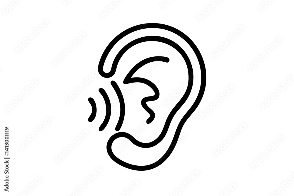 Line Art Icon of an Ear – Hearing Symbol for Apps and Websites (SVG)
Line Art Icon of an Ear – Hearing Symbol for Apps and Websites (SVG)