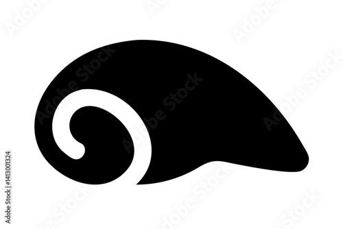 Flat Vector Illustration of an Empty Land Snail Shell – Gastropod Shell Design

