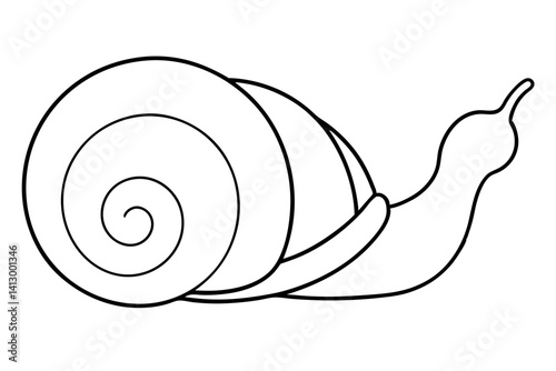 Flat Vector Illustration of an Empty Land Snail Shell – Gastropod Shell Design

