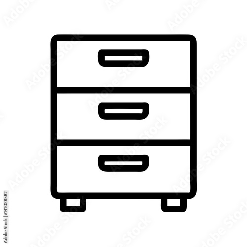 Drawer Cabinet Icon Representing Multi-Tier Storage Unit