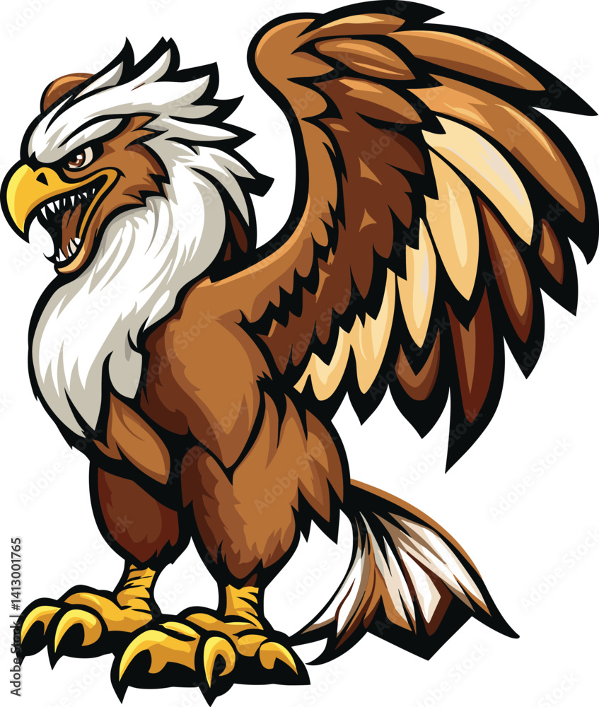 Obraz premium eagle with red ribbon vector