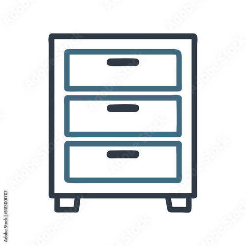 Drawer Cabinet Icon Representing Multi-Tier Storage Unit