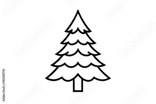 Flat Stylized Pine Tree Illustration – Colorful Evergreen Conifer SVG

