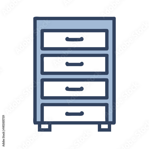 Drawer Cabinet Icon Representing Multi-Tier Storage Unit