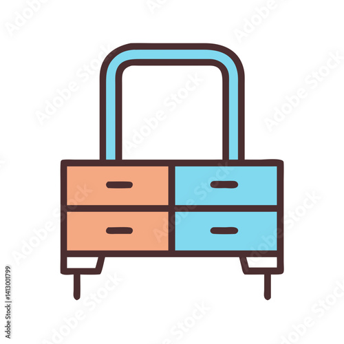 Dresser Icon Representing Guest Room Furniture