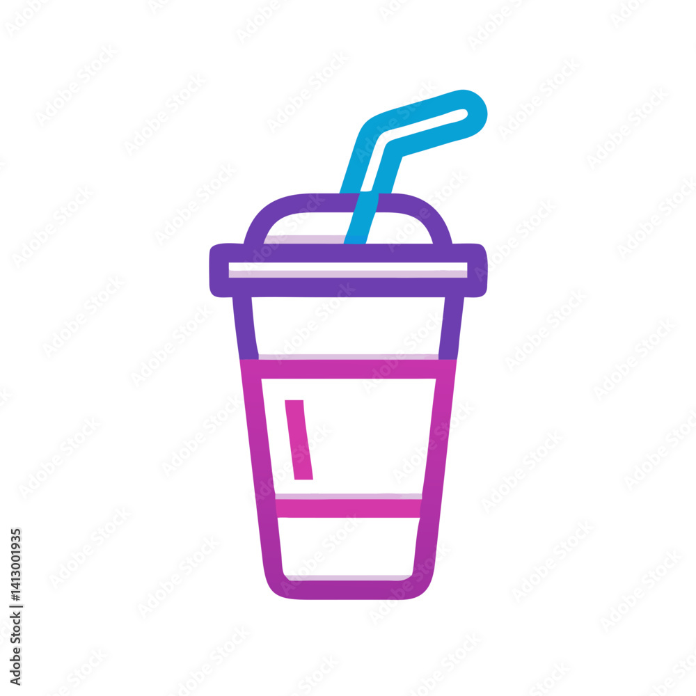 Drink Cup with Straw Icon Representing Refreshment Drink Cup with Straw Icon Representing Refreshment