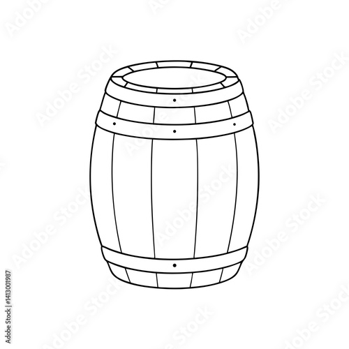 barrel linear drawing isolated 
