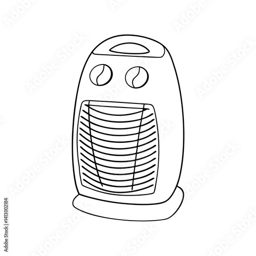 electric heat linear drawing isolated 
