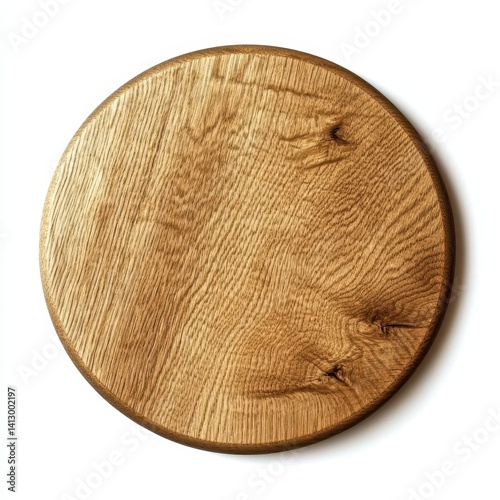 Obraz na płótnie Rustic Handcrafted Wooden Serving Platter with Natural Grain Texture on Clean White Background for Culinary Food Photography and Minimalist Kitchen Decor w salonie