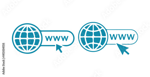 Website icon set.glob icons, go to our website sign. web access symbol. online www website icon