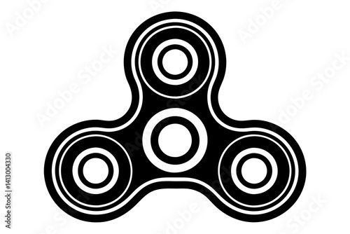 Fidget Spinner Toy for Stress Relief – Minimalist Line Art Vector

