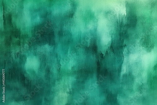 Obraz na płótnie Textured Emerald Watercolor Background with Organic Flow and Subtle Gradient for Artistic Projects w salonie