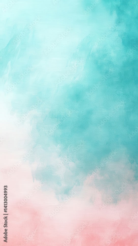Tranquil Teal and Rose Watercolor Ombré Background with Gentle Gradient Flow for Wellness and Spa Marketing Materials