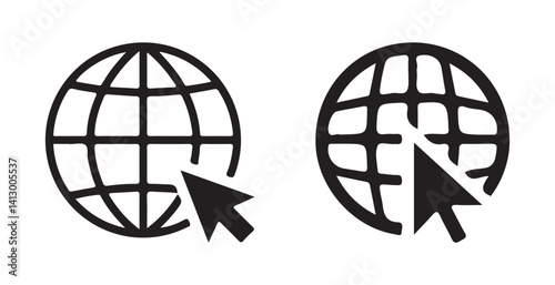 Website icon set.glob icons, go to our website sign. web access symbol. online www website icon