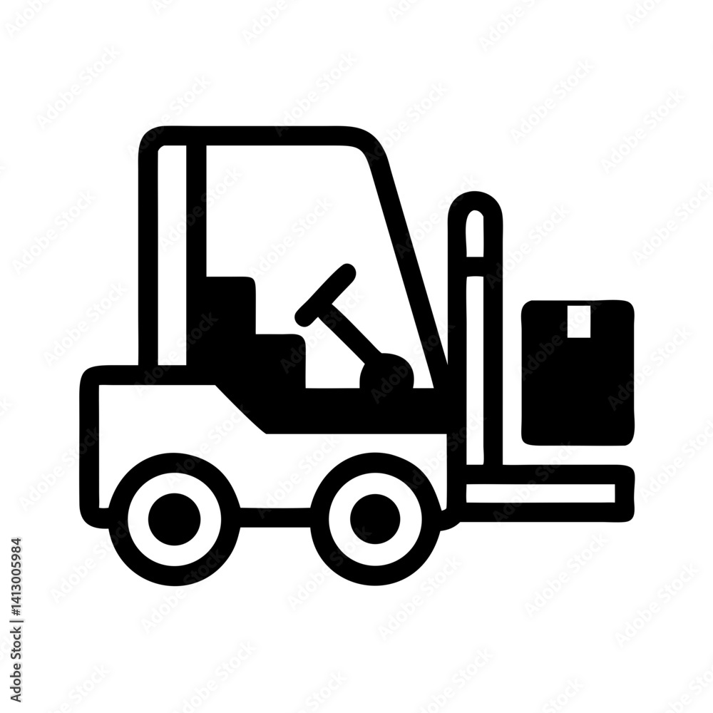 Naklejka premium Forklift Icon Representing Material Handling