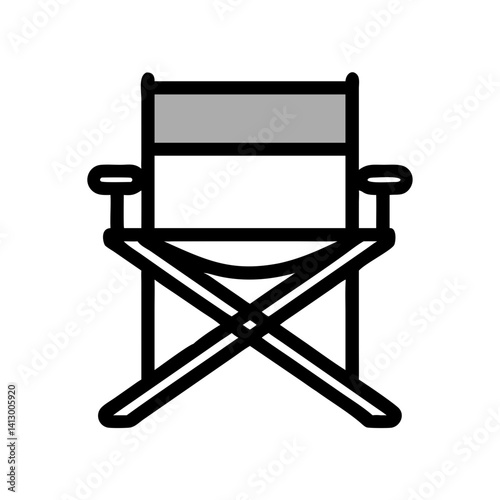Folding Chair Icon Representing Portable Camp Seat