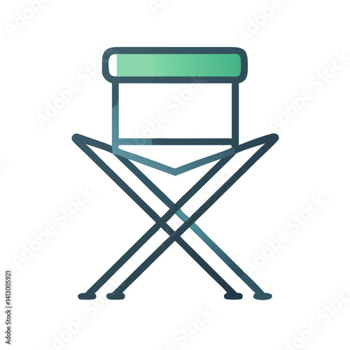 Folding Chair Icon Representing Portable Camp Seat