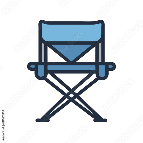 Folding Chair Icon Representing Portable Camp Seat