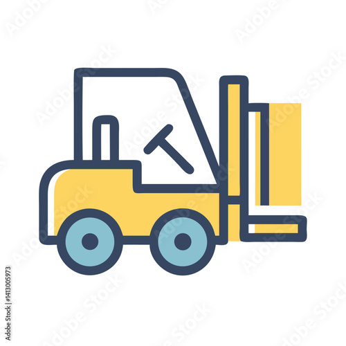 Forklift Icon Representing Material Handling