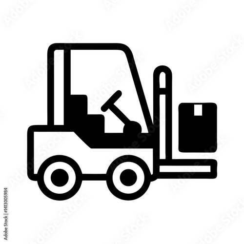 Forklift Icon Representing Material Handling