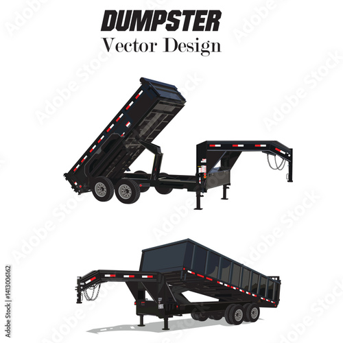 Dumpster vector logo design, Junk removal and Hauling logo design, roll off dumpster, 