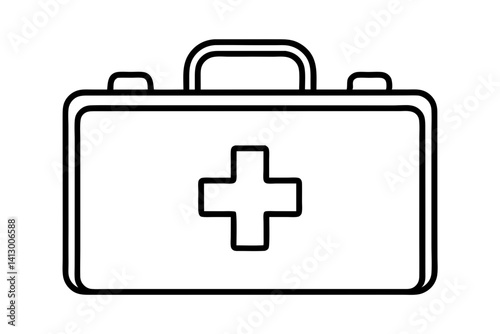 First Aid Kit Flat Icon – Medical Emergency Symbol for Healthcare Apps and Websites

