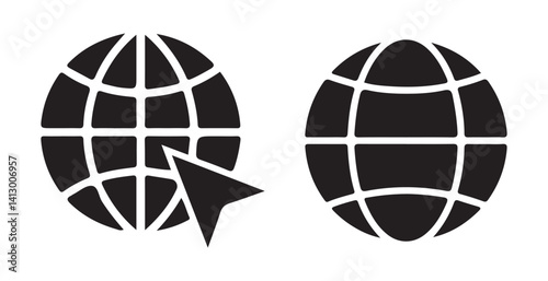 Website icon set.glob icons, go to our website sign. web access symbol. online www website icon