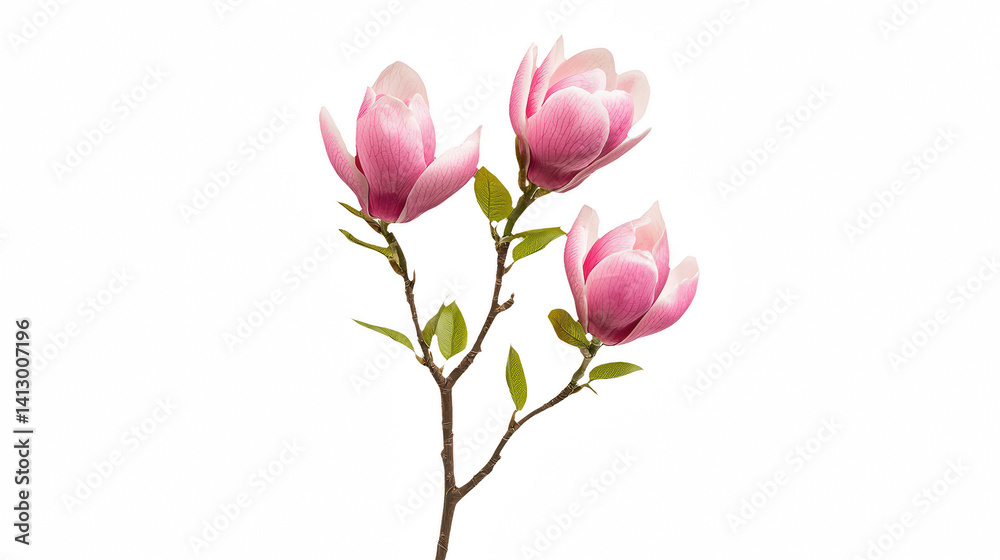 Fototapeta premium a branch with pink flowers on a transparent background, PNG image, PNG file, Generative art.