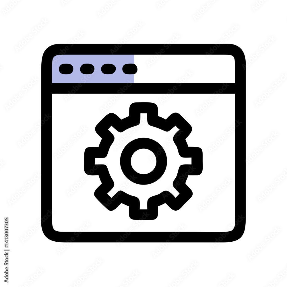 Gear Settings Icon Representing Configuration Panel Gear Settings Icon Representing Configuration Panel