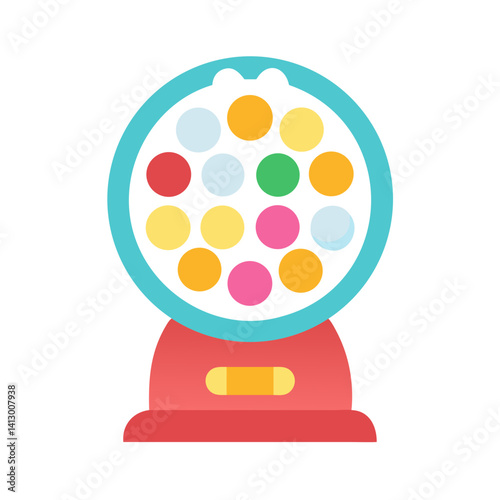 Gumball Machine Icon Representing Candy Vending