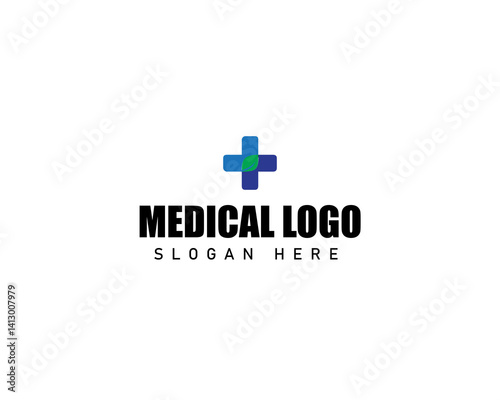 Medical health services symbol logo design. Premium Vector