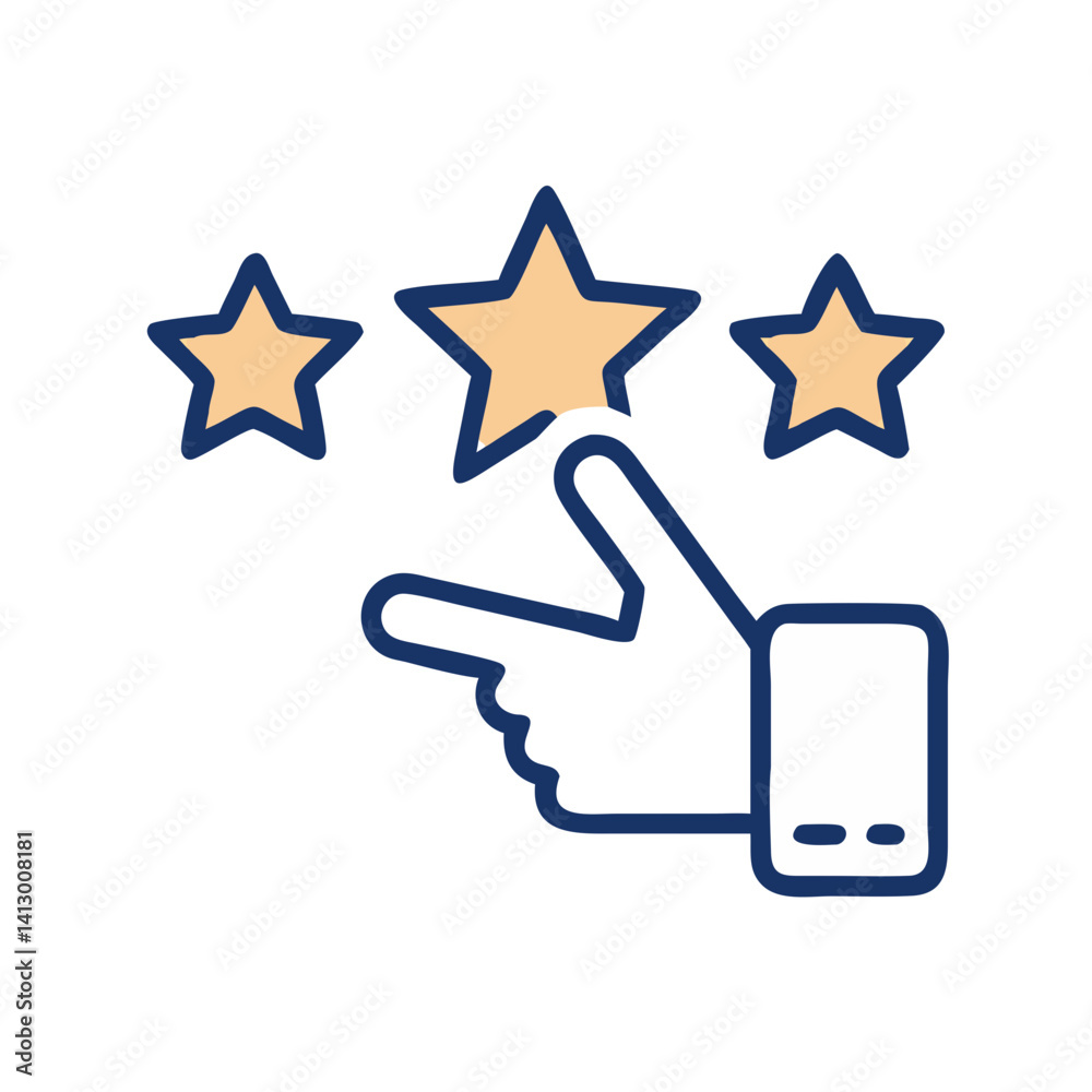 Hand Holding Star Icon Representing Quality Feedback Hand Holding Star Icon Representing Quality Feedback