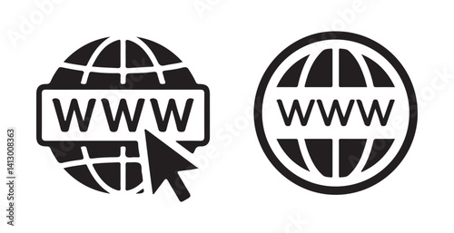 Website icon set.glob icons, go to our website sign. web access symbol. online www website icon