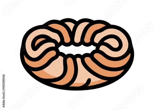 Icon of a delicious-looking donut. Simple illustration.