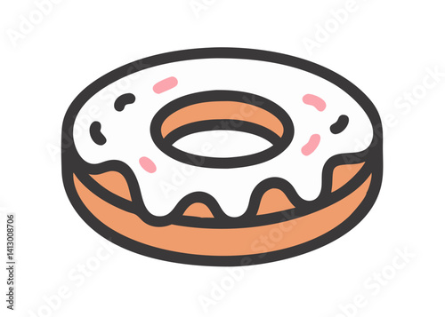 Icon of a delicious-looking donut. Simple illustration.