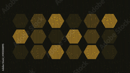 Abstract Golden Polygon Technology Background,comic and Motion concept design,vector.