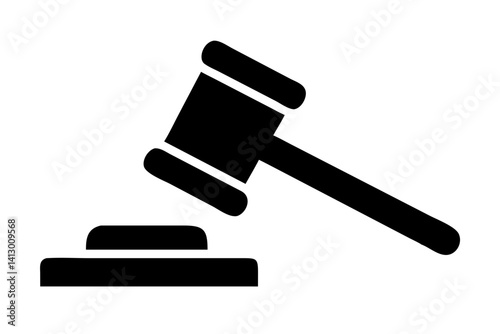 Gavel Icon – Flat Vector for Law and Justice Themes

