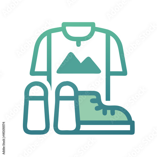 Hiking Outfit Icon – Outdoor Clothing and Adventure Gear Symbol