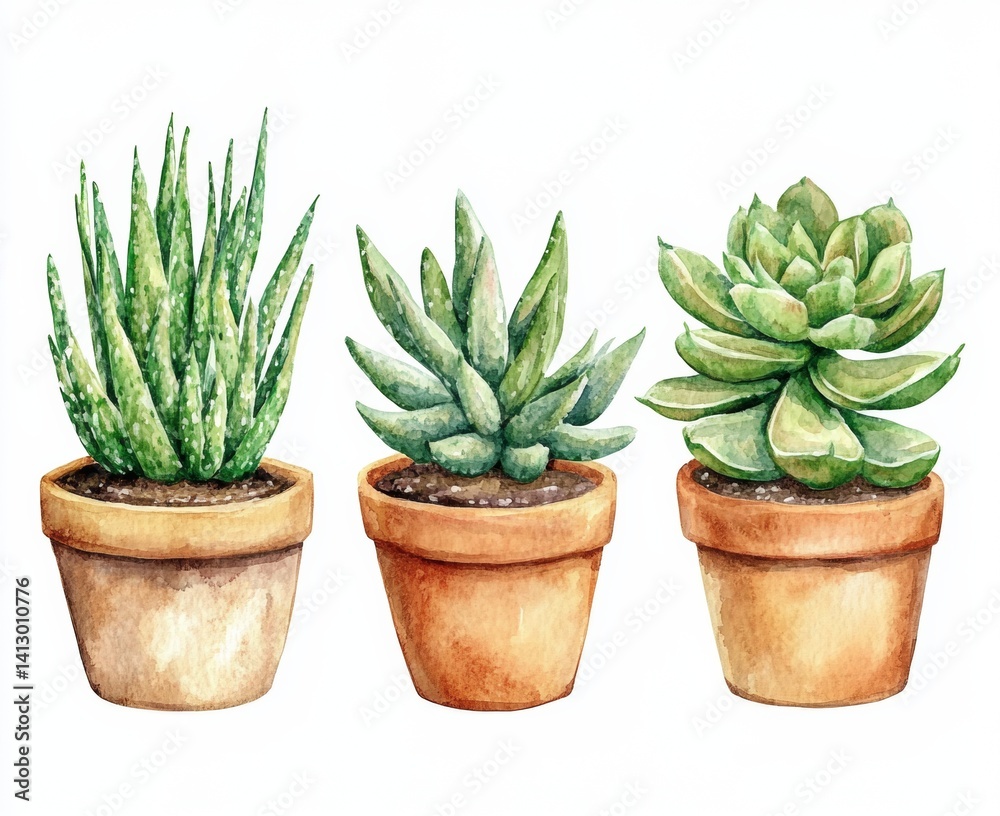Succulent Plants isolate on white background Succulent Plants isolate on white background