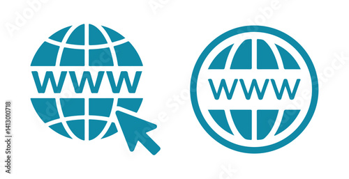 Web icons vector. glob icons, Visit website vectot icon set. go to our website sign. web access symbol. online www website icon. Vector Illustration
