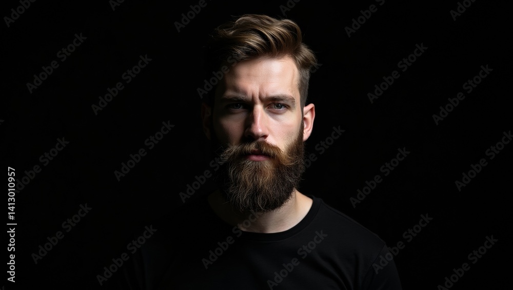 Close-up Portrait of a Man with a Majestic Beard Close-up Portrait of a Man with a Majestic Beard