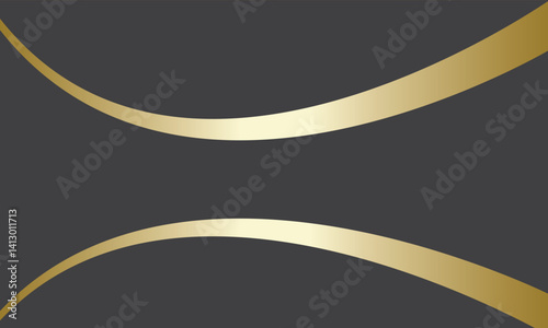 Elegant Gold Wavy Lines on Black Background