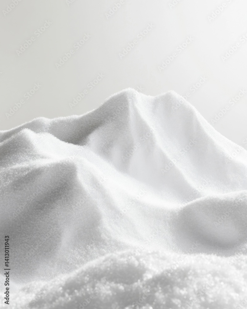 Minimalist Winter Landscape Pure White Snow Mound Against Clean White Background Abstract Natural Formation