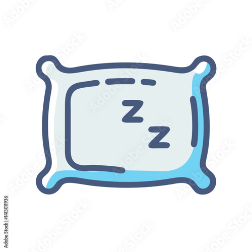 Hotel Pillow Icon – Sleep Comfort and Amenity Symbol