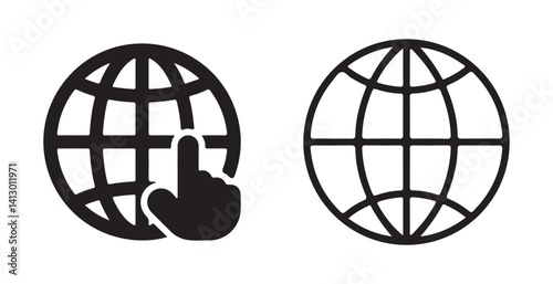 Web icons vector. glob icons, Visit website vectot icon set. go to our website sign. web access symbol. online www website icon. Vector Illustration