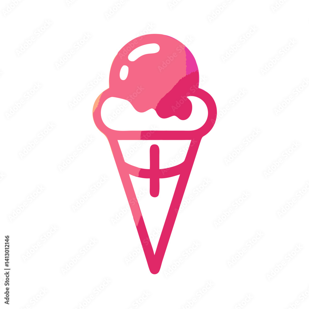 Ice Cream Cone Icon – Cold Dessert and Sweet Treat Symbol Ice Cream Cone Icon – Cold Dessert and Sweet Treat Symbol