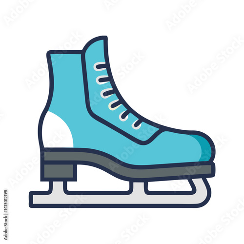 Ice Skating Boot Icon – Figure Skating or Speed Skating Symbol