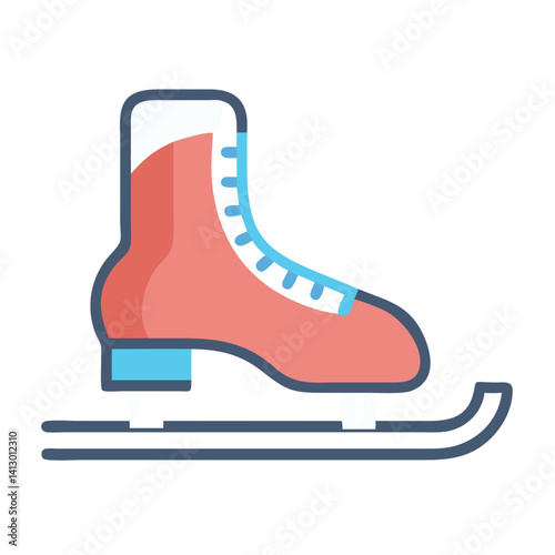 Ice Skating Boot Icon – Figure Skating or Speed Skating Symbol